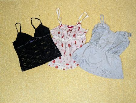 THB000067 Y2k authentische Netz- & Mini-Cami-Tops