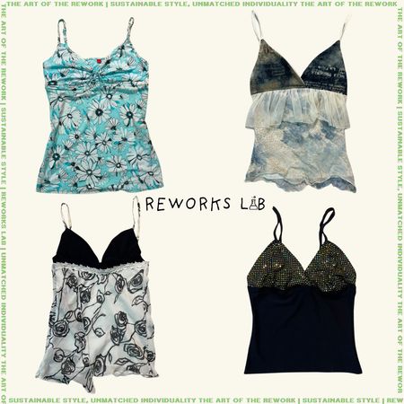 Upcycled Y2K Cami Tops