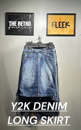 #852 y2k Denim lange Röcke