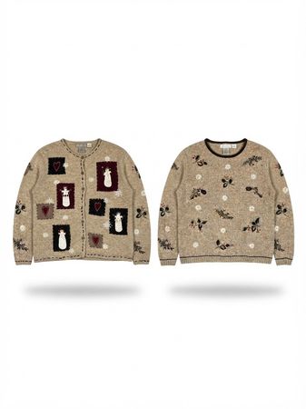 (FV-2730) Vintage Christmas Knitwear Sweater & Cardigan Mix – Festive Holiday 🎄
