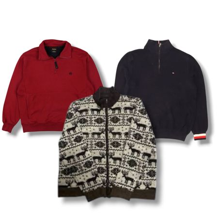 sweat-shirt à demi et plein zip mixé