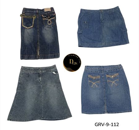 Jupe midi en denim – Mode vintage premium Y2K pour femmes (GRV-9-112)