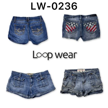 Y2K cuffed & Whiskered Low-Rise Jeans Shorts
