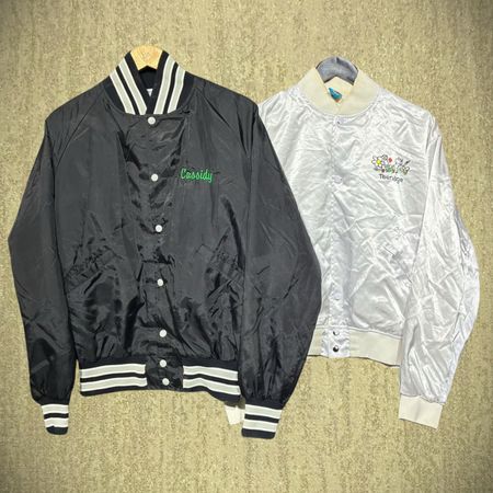 Retro Baseball Style Nylon Varsity Jacket(FNC:07)