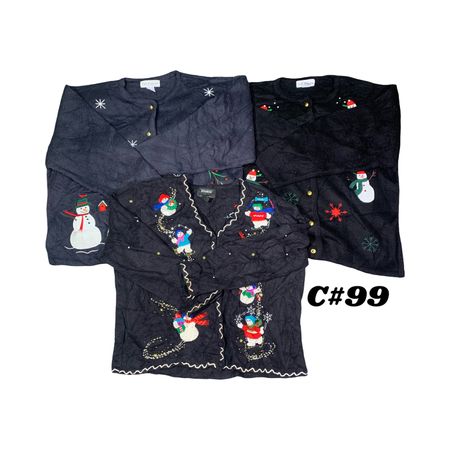 Wholesale Vintage Christmas Sweaters Bundle | 10pcs Women’s Holiday Cardigans Mix (Studio, Croft & Barrow M-XXL) C#99