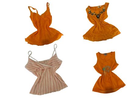 Y2K Orange Ruffled Cami Tops-ST-189