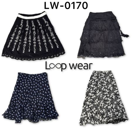 Y2K Dark Floral & Tiered Mesh Skirts