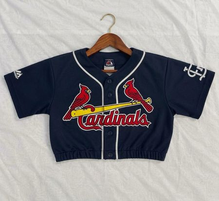 Top Cropped de Jersey de Beisebol Upcycle (Dv-10-11)