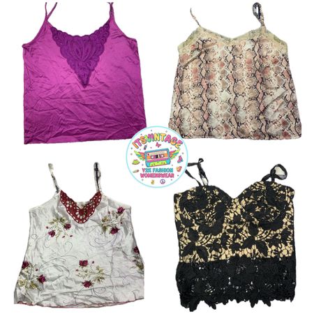 Vintage Y2K Cami & Lace Top Bundle – 10pcs | VR371