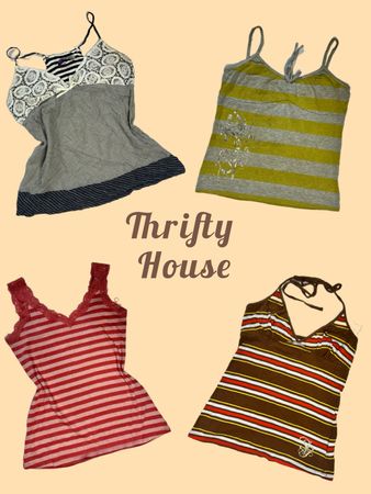 Y2K Thrifted Cami Tops(TH/608)