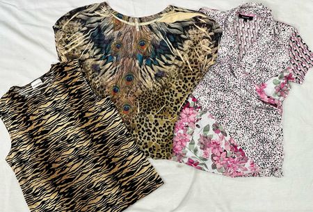 Tierdruck-Mix-Bluse B#510