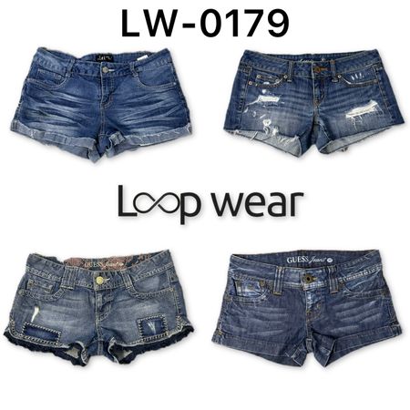 Y2K Cuffed & Whiskered Low-Rice Jeans Shorts