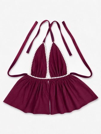 Upcycled Linen Halter Top