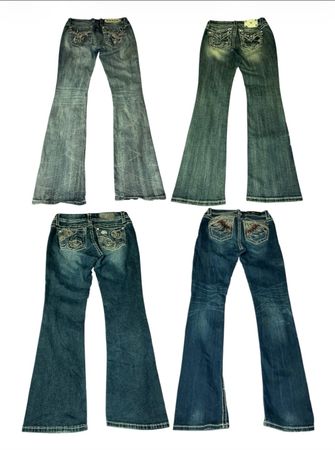 Y2K miss me and rock revival flare jeans|V-T784