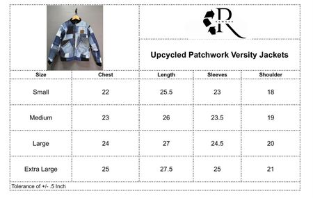 Upcycled Denim Patchwork Versity Jacket