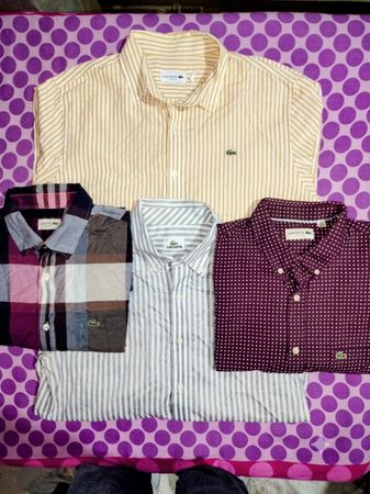 Vintage Lacoste Men's Button-Down Shirt Bundle