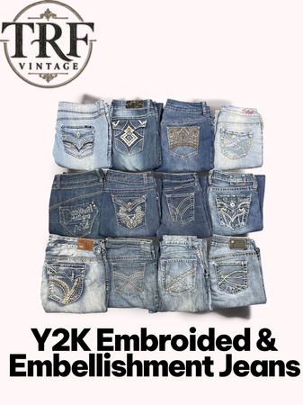 #184 Y2K embroidered and embellished jeans