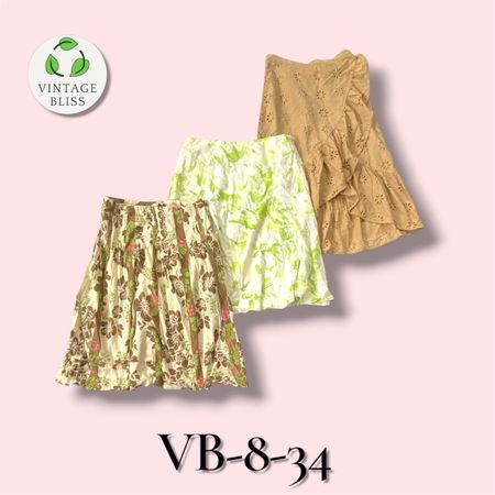Y2K Vintage Cotton Skirt Wholesale Bundle – Assorted Styles (VB-8-34) 8 pieces