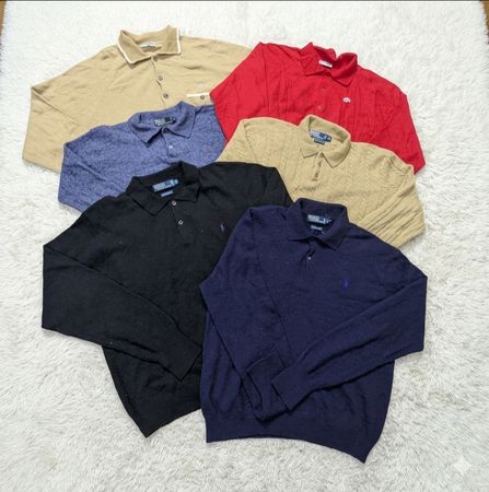 Suéteres leves de 3 botões da Ralph Lauren e lacoste