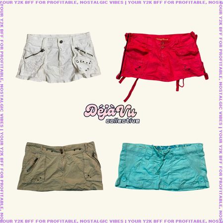 Reworked Y2K Utility Micro/Mini Skirts