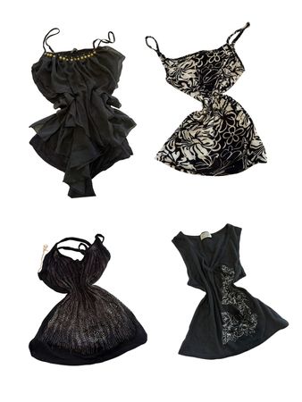 Y2K Black Lace Trim Cami Tops-ST-225