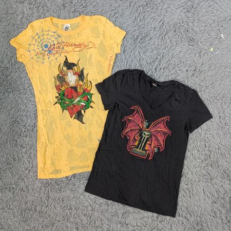 ***Y2K Mixed Branded Baby Tees – Trendy Fitted Tops