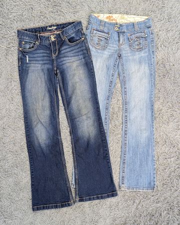 ***Jeans brodés Y2K – Styles en denim rétro évasés