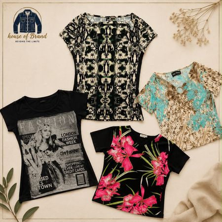 Half sleeve top printed blouse