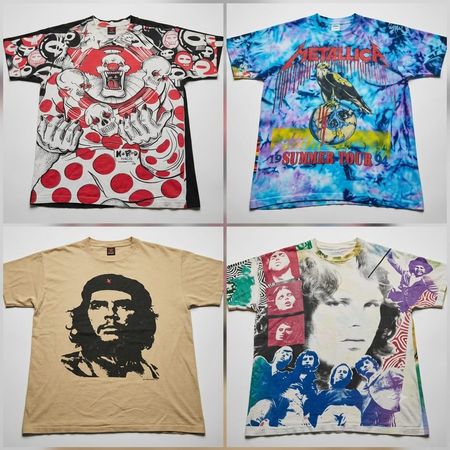 VINTAGE 80s 90s & Y2K GRAPHIC Tshirts Bands, Rock , Drama e Fumetto Mix