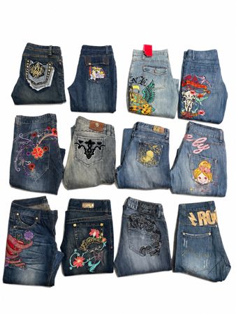 Y2K ladies• Vintage Denim Embroidered & Designer available quantity 100 peace