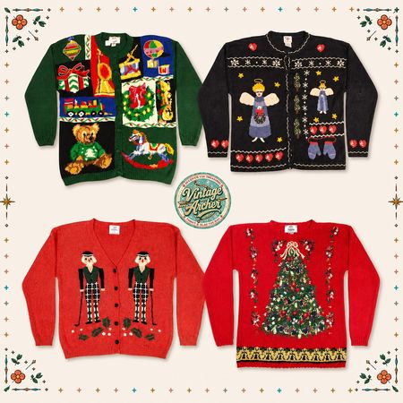 Vintage Heavy Knit Novelty Xmas Jumpers:10pcs (CM5)
