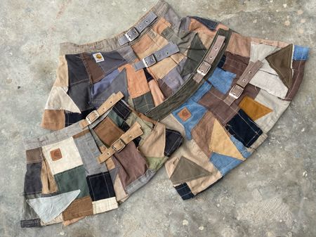 Jupe mini patchwork Carhartt recyclée