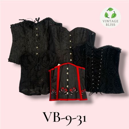 Women’s Y2K Vintage Black Corset Wholesale Bundle (VB-9-31) 12 piece
