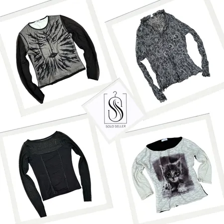 Y2K Street Girl Black Full Sleeve Tops