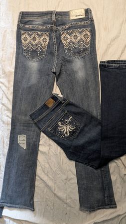 Most embellished Y2K bootcut jeans N111