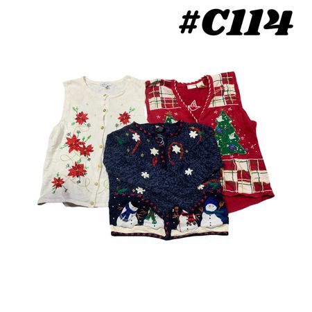 Großhandel Vintage Weihnachtspullover Bundle | 10 Stück Damen Urlaub Cardigans Mix (Studio, Bobbie Brooks M-XL) C#114