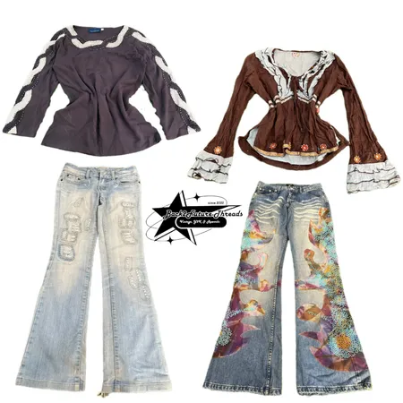 Y2K Printed, Full Sleeve, & Jeans, Bundle, B2F-076