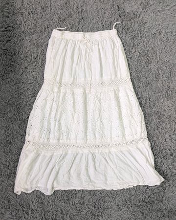 CN1044**Y2K White Cotton Lace Skirts Fairycore Style