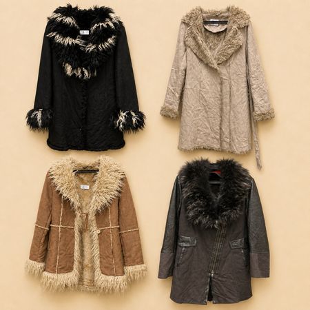 Y2K Fur-Lined Afghan Coat