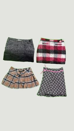 Y2k Check print mini skirts