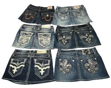 アップサイクルミニスカート {Miss me}-{rock revival}-{True religion}|V-T785