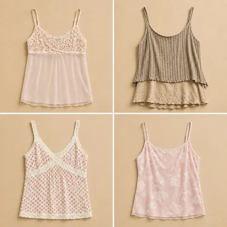 Tops à bretelles de fée de jardin Y2k