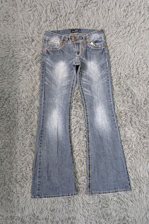 **Y2K Hippie Flare Jeans Mixed Rise