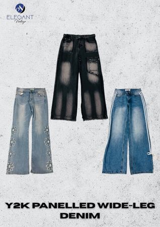Y2K Panelled Wide- Leg Denim - EV2453