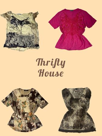 Y2K Vintage Graphic & Embellished Tops(TH/630)