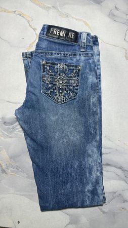 Calças jeans bordadas Y2k escolhidas à mão personalizadas