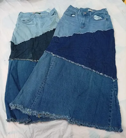 CR11510 Upcycled Levi’s Maxi Skirts