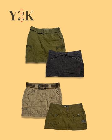Y2K Vintage Cargo Mini Skirt Bundle (Yv-827)