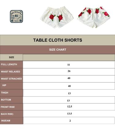 15 Pcs Exact Upcycled Tablecloth Shorts