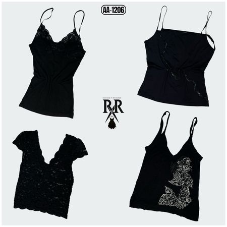 Y2K Black Lace Cami Tops (AA-1206)